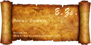 Bersi Zsanna névjegykártya